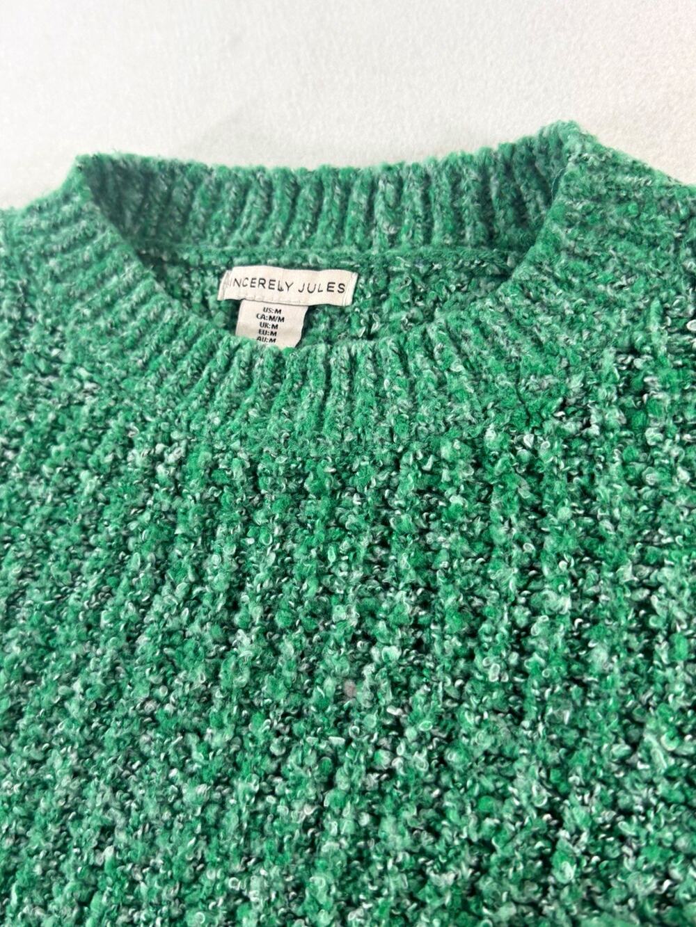 Sincerely Jules Green Chunky Knit Cropped Sweater M